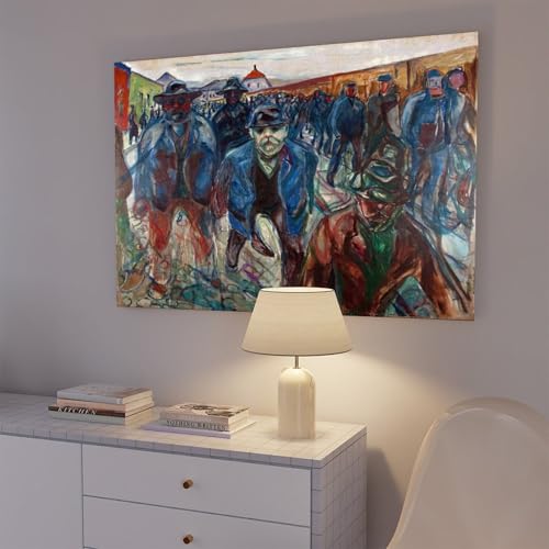 Workers on Their Way Home Munch impression sur toile vibrante