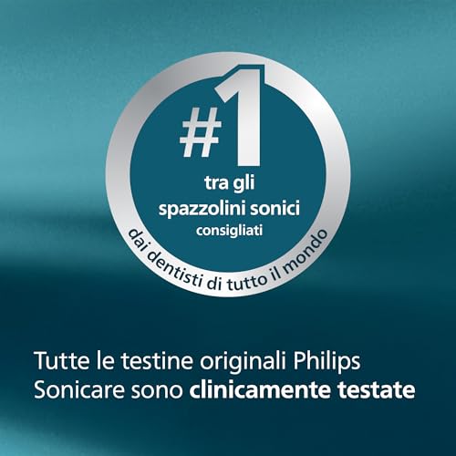 PHILIPS Sonicare W2 Optimal White, testine di ricambio originali, bianco, confezione da 8, HX6068/87, Nuovo, 8 Testine - Immagine 5