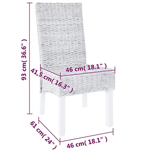 Yuhi-Hqyd Dining Chairs 2 Pcs,Woven Camping Chair,High Back Leisure Chair, Reception Chairs,Handmade,Easy To Assemble,Fits Terrace, Tea House,Friends Gathering, Light Brown Kubu Rattan And Mango Wood #TOP7