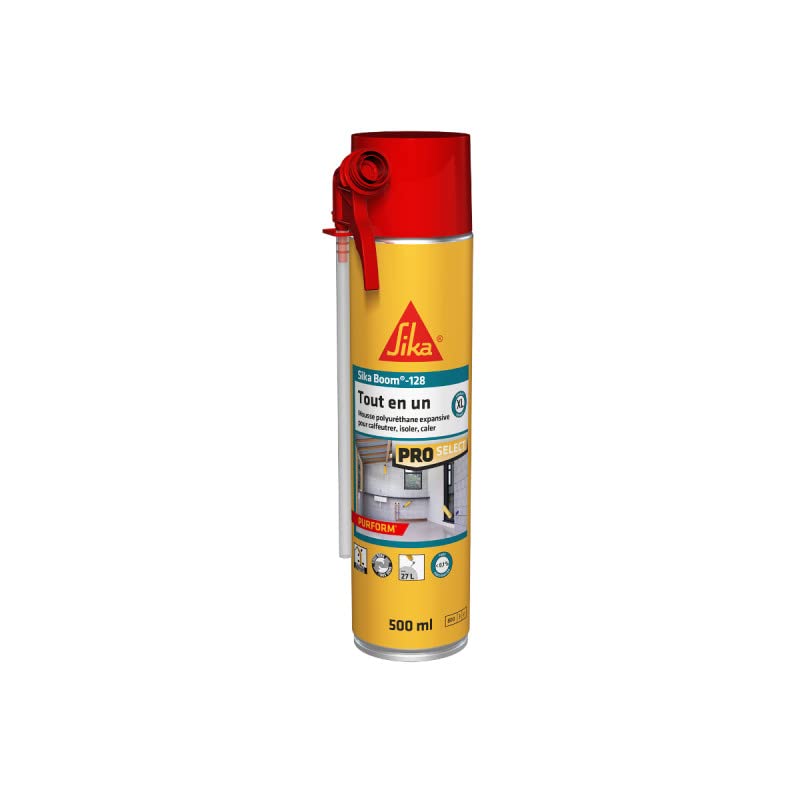 Sika Boom 128 - Espuma de poliuretano expansiva (12 x 500 ml) | Calafateo - Aislamiento - Caler - Int/Ext - Uso todos los sentidos - Reutilizable - Multisoportes - Expansión 27L