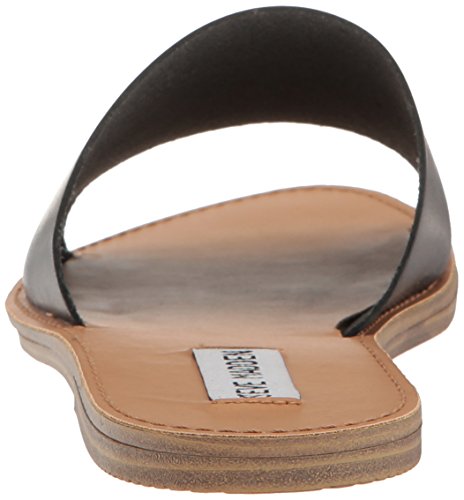 Steve Madden Women's Grace Flat Sandal, Black Leather, 8 M Us #TOP2