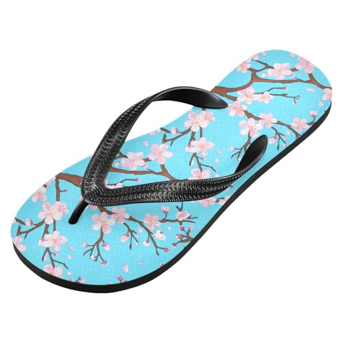 Sinestour Pink Cherry Blossom Branch Flip Flops for Beach Thong Sandals Anti-slip Lightweight Beach Slippers for House Indoor Outdoor2