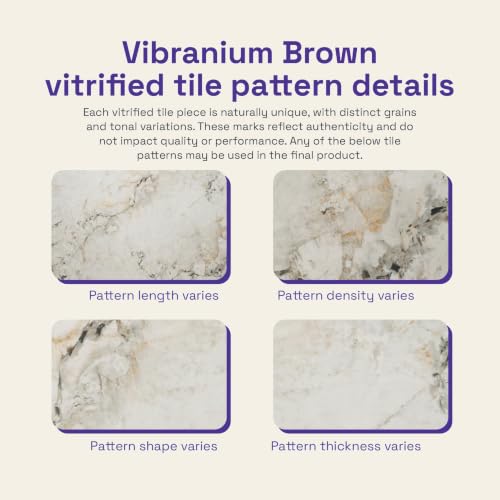 Image of Wakefit Kaltos Coffee Table I Marble Finish I Vitrified Tile Top I Vibranium Brown