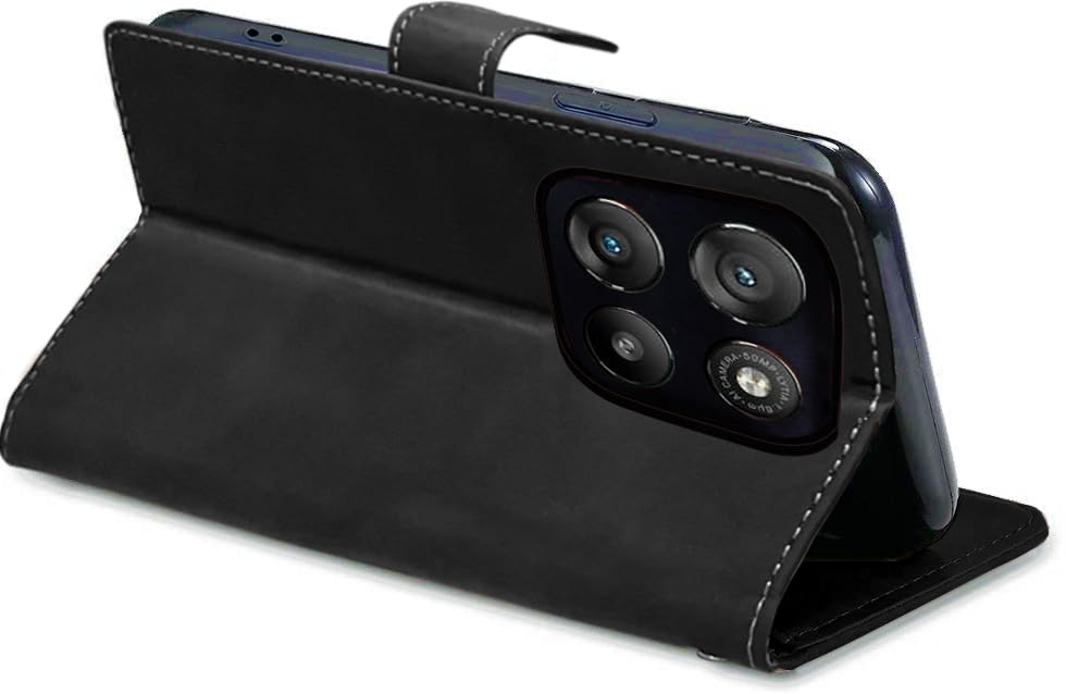 Image of Excelsior Flip Cover for Moto G67 Power, G57 Power | Premium PU Leather | 360 Degree Protection (Black)
