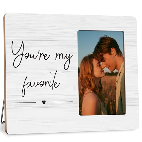 DIMSEOIUS Sole Mate Frame Gifts for Couple Boyfriend Girlfriend Picture Frame You Are My Favorite Frames Fits 4x6 Photo