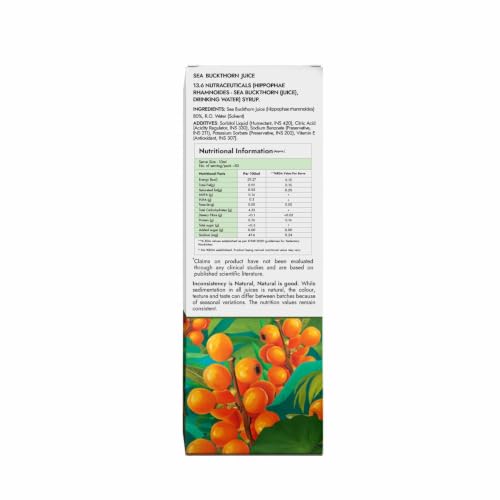 Image of Kapiva Sea Buckthorn Juice 500 ML | Omega 7-Rich Superfruit | Supports Immunity, Glowing Skin & Gut Health | With Omega 3, 6 & 9 - Pack of 2