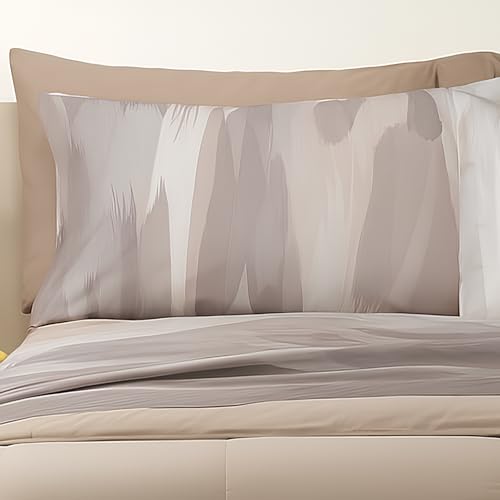 Bassetti Completo Letto Matrimoniale 100% Cotone Morbido Soffice (Lines Brown)