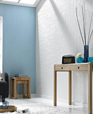 Graham and Brown 17772 Feature Wall Squares Wallpaper White, 20.5 x 396 inches