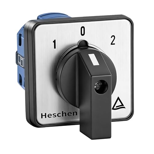 Heschen SZW26-20/D202.2 Interrupteur universel rotatif à came 660V 20A ON-OFF-ON 3 positions 2 phases 8 bornes CE
