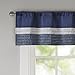 Madison Park Amherst Single Panel Faux Silk Rod Pocket Curtain With Privacy Lining for Living Room, Window Drapes for Bedroom and Dorm, 50x18, Navy