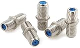Pasow F81 Barrel Connectors High Frequency 3GHz Female to Female F-Type Adapter Couplers (5 pcs, Sil