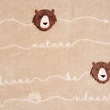 Gewicht: 260g/m² Marin Y Carbonell Wellness Fleece Adventure Bär Tatzen Schriftzug beige braun weiß 1,5m Breite