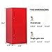 DAYTOYS 2 Door Metal Vertical Storage Locker for Kids Bedroom, Children Room, School, Office, Home,Stackable Steel Storage Cabinet for Toys, Clothes & Sports Equipment,Anti-Tilting Device. (2D, red)