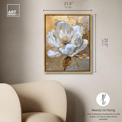 Art Remedy Athenas Flower Canvas Glamorous Feminine Wall Art, Gold Frame, 20" x 24" by Art Remedy - Image 6