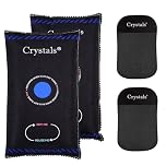 Crystals Pack of 2 x 1KG Reusable Car Dehumidifier, Van Car Caravan Home Moisture Absorber Bag with Anti Slip Pads, Moisture Condensation Absorber Damp Trap Keeps Windscreen Clear - Black