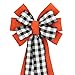 Buffalo Plaid Burnt Orange Fall Wreath Bow with Color Options