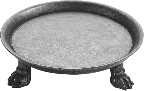 khtumeware Vintage 4.5 Inch 100% Solid Brass Clawfoot Candle Dish - Pedestal Dish - Rustic Black Candle Holder - Jewelry Holder - Perfect for Wax Candles, Rings, and Trinkets