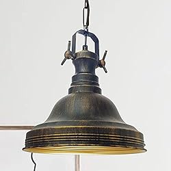 Lampara Para Comedor Antigua bamyum Ulmete Vintage Metal Lámpara de Techo Antik 30 cm de Diámetro Bombilla E27 Retro Colgante