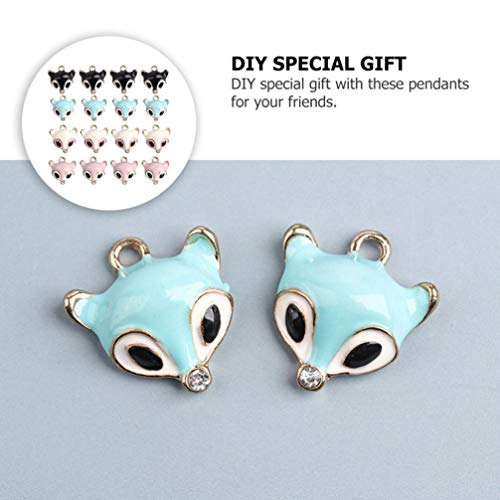EXCEART 40 Pcs Animal Liga Charme Liga Esmalte Fox Pingentes Diy Artesanato Suprimentos Charms Metal