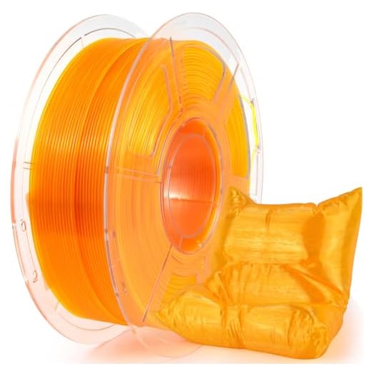 IEMAI Clear TPU Filament 1.75mm, Crystal Transparent Orange, Strong Layer Adhesion, Flexible & Tough 3D Printer Filament for Elastic Prototypes & Functional Parts, 1kg Spool