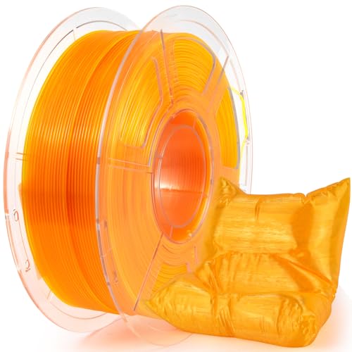 Image of IEMAI Clear TPU Filament 1.75mm, Crystal Transparent Orange, Strong Layer Adhesion, Flexible & Tough 3D Printer Filament for Elastic Prototypes & Functional Parts, 1kg Spool
