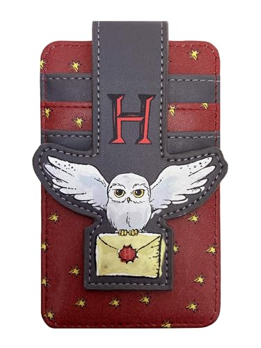 Harry Potter Card Holder Owl Hedwig Wallet Slim Compact (Maroon)