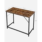 VASAGLE Computer Desk, Gaming Desk, Home Office Desk, for Small Spaces, 19.7 x 39.4 x 29.9 Inches, Industrial Style, Metal Frame, Rustic Brown and Black ULWD41X - Image 3