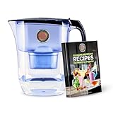 Pitcher of Life Alkaline Water Filter System + 119 Alkaline Beverages Recipe Book | pH 8.5-9.5 | Removes 99% Lead Chlorine | Adds Minerals | 2-Month Filters | NSF Certified