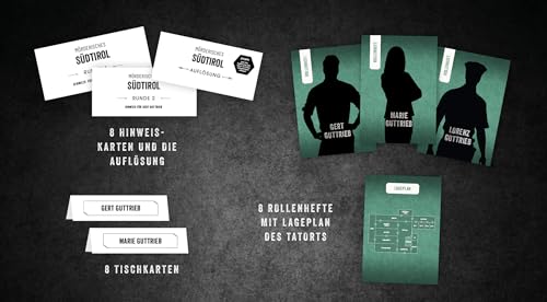Stadtkrimis Exit Escape Stadtführung Crime & Dine – Das Krimi-Dinner-Set: Mörderisches Südtirol. Krimi-Party für zu Hause mit Einladungen, Rollenheften, Lageplan, Hinweisen, Tischkarten, Rezepten, Kostümideen und mehr: Für 5–8 Personen