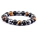 Produktbild Shop  Armband dreifacher Schutz aus Tigerauge, Hämatit und schwarzer Obsidian  kombiniert mit Allen Schutzsteinen, in Einem Stück