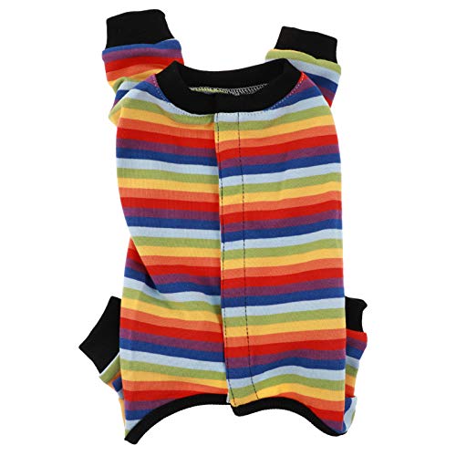 ULTECHNOVO Rainbow Color Pet Cão Camisa Do Animal de Estimação Anti-Lamber de Recuperação de Recuper