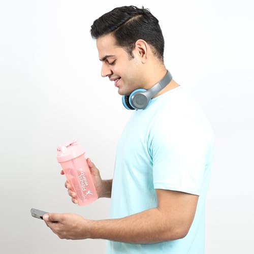 Image of Fitness Mantra 700ml Classic Shaker Bottle for Men & Women [Capacity 700 ml (Baby PInk, 700ml)