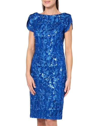 JS Collections Women's Fiona Knee Length Dress Cocktail, Blueberry, 18