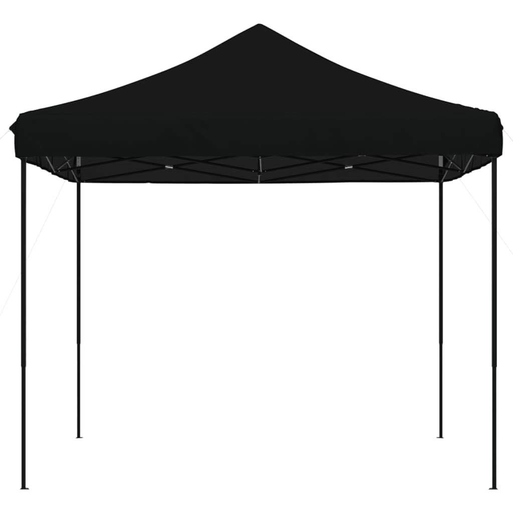 Carpa plegable para fiestas, color negro, 292 x 292 x 315 cm, con tejido Oxford y revestimiento de PVC, estructura de acero pulverizado estable, ideal para bodas, fiestas