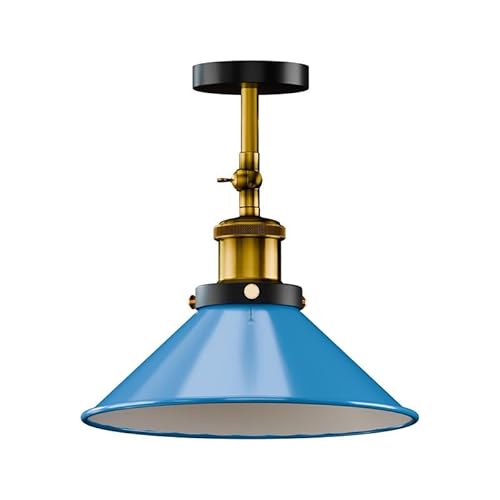 Semi Flush Mount Lighting Fixture, E26 Base Modern Metal Cone