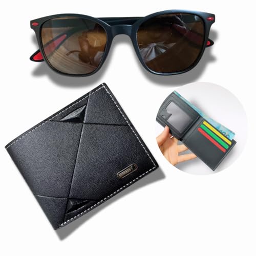 Carteira masculina couro legítimo slim compacta elegante fina moderna resistente durável clássica premium luxo alta qualidade sofisticado estilosa leve prática minimalista (Kit Carteira preta)