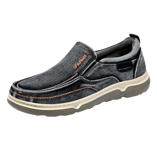 Mocasines de mezclilla vintage para evitar el cansancio, tenis de lona sin cordones