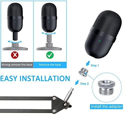 Razer Seiren Mini Boom Arm with Pop Filter - Mic Stand with Foam Cover Windscreen Compatible with Razer Seiren Mini Streaming Microphone by YOUSHARES by YOUSHARES - Image 2