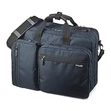 [サンワダイレクト] 3WAYビジネスバッグ マチ拡張機能・鍵付き 20L 15.6 型ワイド対応 ネイビー 200-BAG048NV 1個
