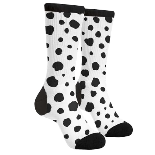 ACPPXF Dalmatian Dog Polka Dots Socks Funny Crew Dress Socks For Men Women