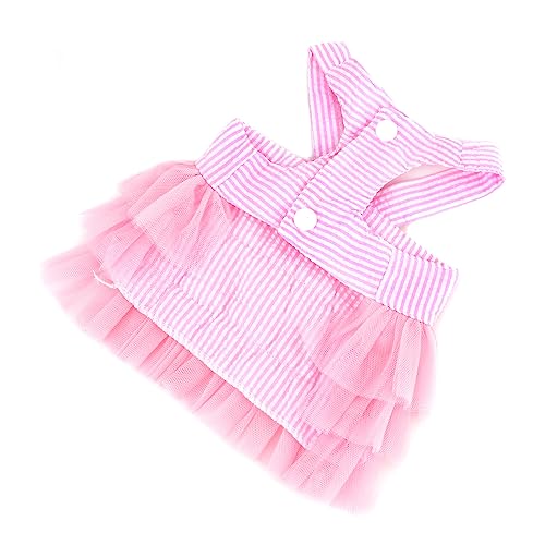 Ranphy Prinzessin Hundekleid für kleine Hunde Mädchen gestreift Welpenkleidung Outfit für Damen mit Fliege niedliches Frühlings-Sommer Katzen Tutu Rock Yorkie Chihuahua Kleidung, Rosa, S