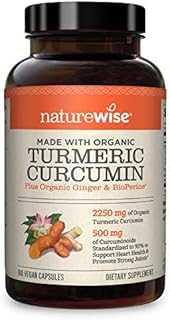 NatureWise Curcumin Turmeric 2250mg (2 Month Supply) 95 Curcuminoids with BioPerine Black Pepper Extract Advanced Absorption for Cardiovascular Health and Joint SupportVary (180 Count)