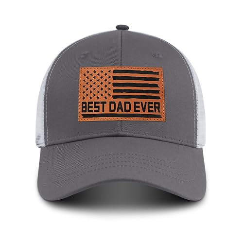 Image of Best Dad Ever American Flag Dad Hat - Adjustable Cotton Baseball Cap for Father's Day, Birthday Gifts from Daughter Son