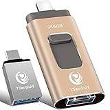 USB Flash Drive 256GB 3.0 USB Flash Drive Type c Flash Drive YSeaWolf photostick Mobile for USB External Storage, Type c, Android, PC USB Picture Stick USB Memory Stick for iPhone Gold