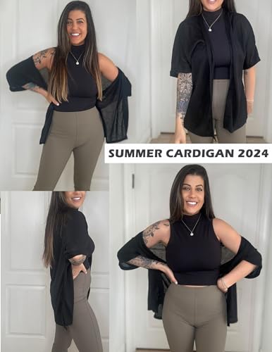 Yekaty Lightweight Cardigans for Women Casual Summer Short Sleeve Cardigan Open Front Beach Coverups 20253