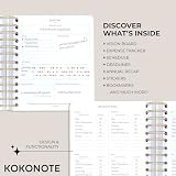 Kokonote Diary 2026 Day Per Page - Henna Garden | Daily Planner 2026 Page A Day With Diary Stickers, Pocket, Bookmarks, January 2026 - December 2026 | Aesthetic Stationery Gifts For Women & For Men