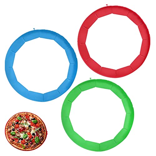 3 anillos de pizza de silicona ajustables para pasteles de 8.7"a 11.4" para evitar que se queme el borde de la pizza y proteger las herramientas para hornear laterales Cover