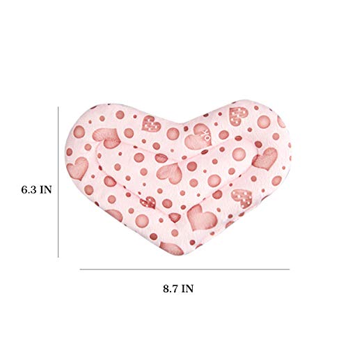 Hamster Mouse Winter Warm Pad - Mini Pet Bed Pads For Small Animals, Hedgehog / Guinea Pig / Dwarf Bunny / Rabbit's Warmer House Cotton Nest, Heart Shape (Pink) #TOP2