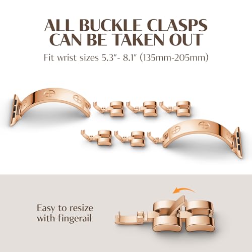 Image of Missair Compatible with Apple Watch Band 38mm 40mm 41mm 42mm 44mm 45mm 46mm 49mm, Stainless Steel Metal Strap Women Dressy Bracelet Wristband for iWatch Series 11 10 9 8 7 6 5 4 3 2 1 SE Ultra