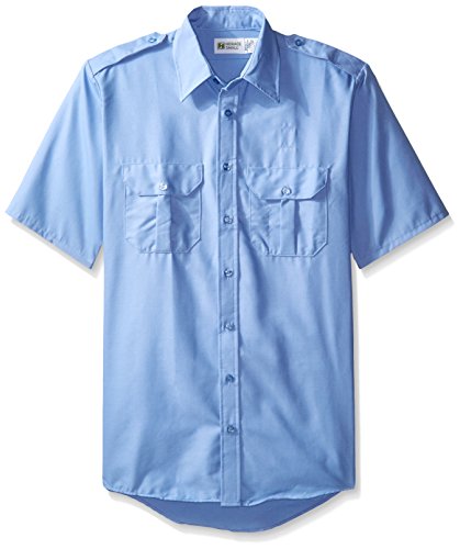 Horace Small Men's Big and Tall Classic Short Sleeve Security Shirt, Medium Blue, X-Large